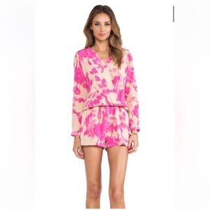 Karina Grimaldi 100% silk Nelly Print romper in almond flower print . Size S